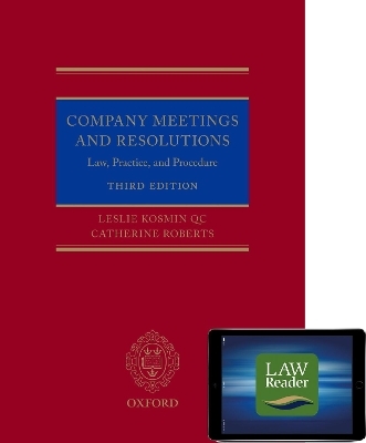 Company Meetings and Resolutions (Digital Pack) - Leslie Kosmin, Catherine Roberts