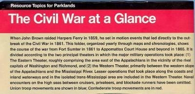 The Civil War at a Glance -  U S National Park Service,  National Park Service (U S )