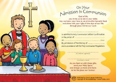 Admission to Communion Certificates -  Church House Publishing