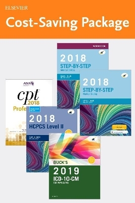 Step-By-Step Medical Coding 2018 Edition - Text, Workbook, 2019 ICD-10-CM for Physicians Edition, 2018 HCPCS Professional Edition and AMA 2018 CPT Professional Edition Package - Carol J Buck