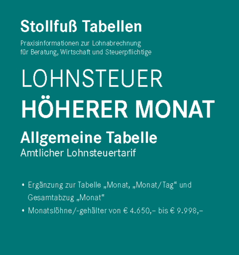 Tabelle, Lohnsteuer 2023 Höherer Monat Sonderausgabe April