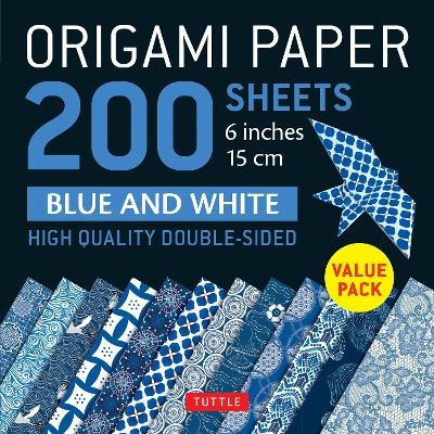 Origami Paper 200 sheets Blue and White Patterns 6" (15 cm) - 