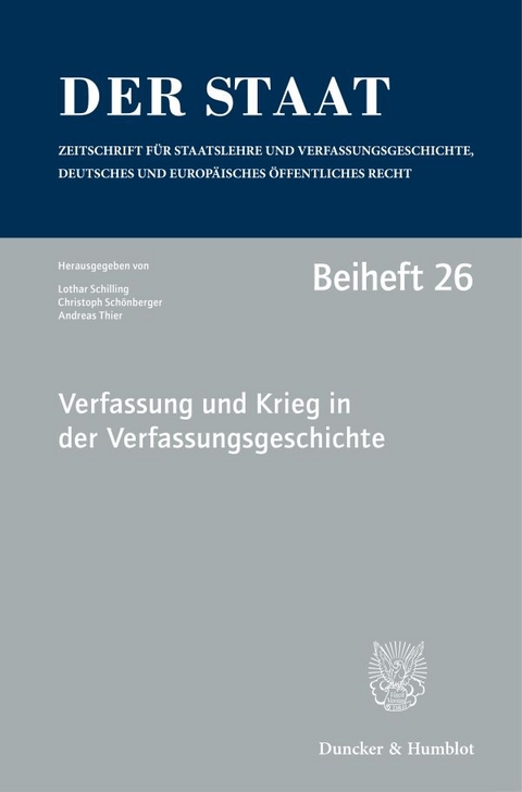 Verfassung und Krieg in der Verfassungsgeschichte. - 