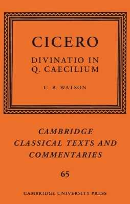 Cicero: Divinatio in Q. Caecilium - 