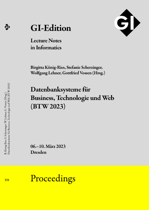GI Edition Proceedings Band 331 "BTW 2023" - 