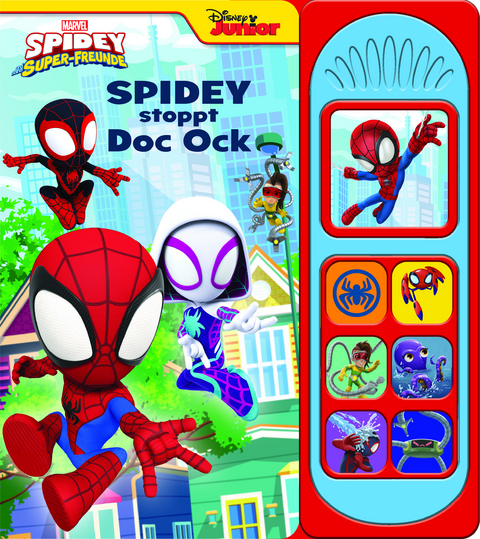 Marvel Spidey und seine Super-Freunde - Spidey stoppt Doc Ock - Soundbuch - Pappbilderbuch mit 7 netz-takulären Geräuschen - 