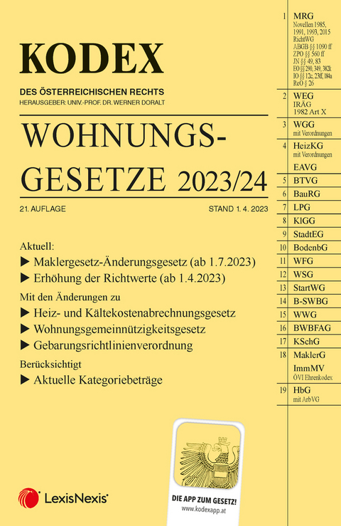 KODEX Wohnungsgesetze 2023/24 - inkl. App - 