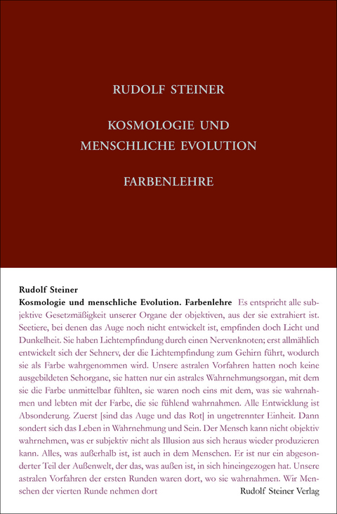 Kosmologie und menschliche Evolution. Farbenlehre - Rudolf Steiner
