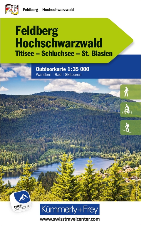 Kümmerly+Frey Outdoorkarte Deutschland 26 Feldberg, Hochschwarzwald 1:35.000