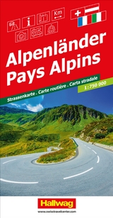 Hallwag Strassenkarte Alpenländer 1:750.000 - 