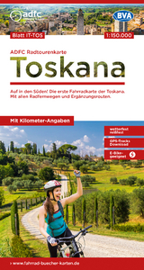 ADFC-Radtourenkarte IT-TOS Toskana 1:150.000, reiß- und wetterfest, E-Bike geeignet, GPS-Tracks Download, mit Bett+Bike Symbolen, mit Kilometer-Angaben - 