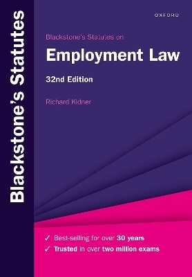 Blackstone's Statutes on Employment Law - Richard Kidner