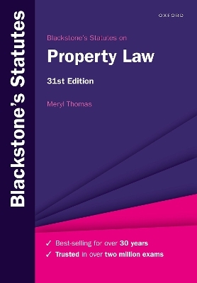 Blackstone's Statutes on Property Law - Meryl Thomas