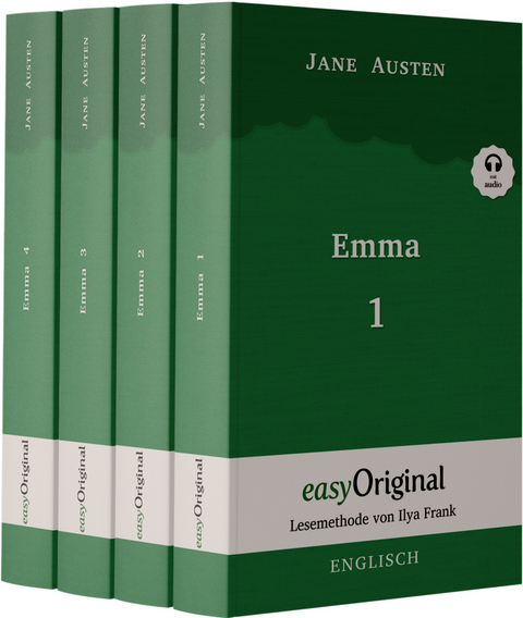 Emma - Teile 1-4 (Buch + 4 MP3 Audio-CD) - Lesemethode von Ilya Frank - Zweisprachige Ausgabe Englisch-Deutsch - Jane Austen