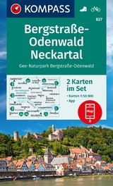 KOMPASS Wanderkarten-Set 827 Bergstraße-Odenwald, Neckartal, Geo-Naturpark Bergstraße-Odenwald (2 Karten) 1:50.000 - 