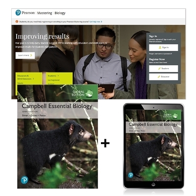 Campbell Essential Biology, Global Edition + Mastering Biology with Pearson eText - Eric Simon, Jean Dickey, Jane Reece