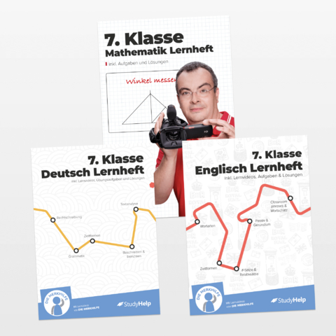 7. Klasse Hauptfächer Set komplett (Mathe, Deutsch, Englisch) / Lernheft, Übungsheft / Rechnen, Rechtschreibung, Übungen, Grammatik - Diana Rohrbeck