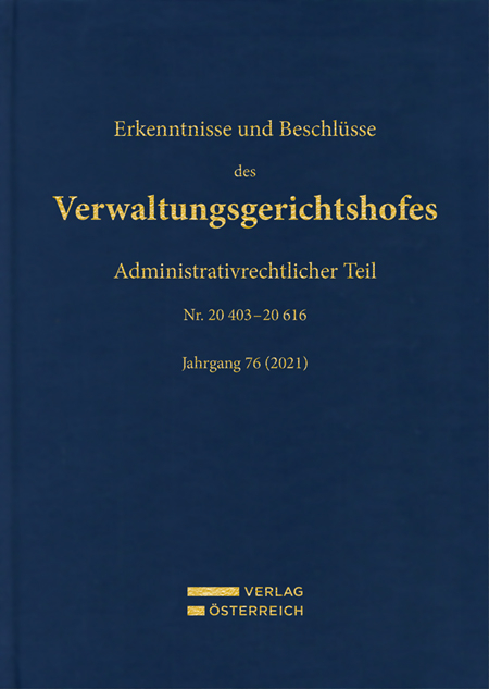 Erkenntnisse und Beschlüsse des Verwaltungsgerichtshofes - Leopold Bumberger