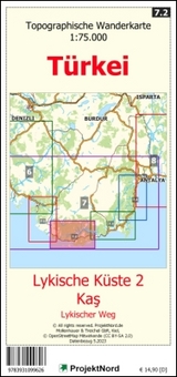 Lykische Küste 2 - Kaş - Lykischer Weg - Topographische Wanderkarte 1:75.000 Türkei (Blatt 7.2) - Jens Uwe Mollenhauer