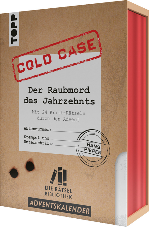 Die Rätselbibliothek. Adventskalender – Cold Case: Der Raubmord des Jahrzehnts: Mit 24 Krimi-Rätseln durch den Advent - Hans Pieper
