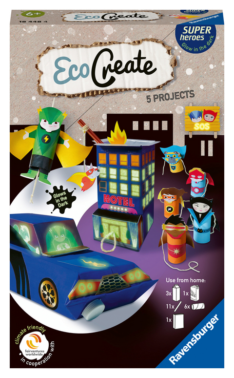 Ravensburger EcoCreate 18448 - Superheroes – Kinder ab 6 Jahren