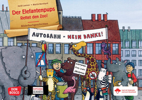Der Elefantenpups - Rettet den Zoo! Kamishibai Bildkartenset, m. 1 Beilage - Heidi Leenen