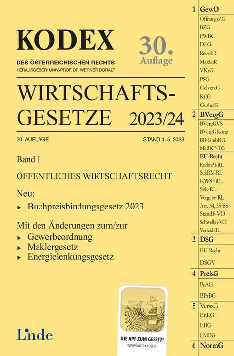 KODEX Wirtschaftsgesetze Band I 2023/24 - Georg Konetzky