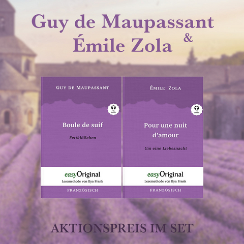 Guy de Maupassant & Émile Zola (Bücher + 2 MP3 Audio-CDs) - Lesemethode von Ilya Frank - Guy de Maupassant, Émile Zola