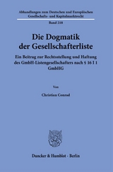 Die Dogmatik der Gesellschafterliste. - Christian Conrad