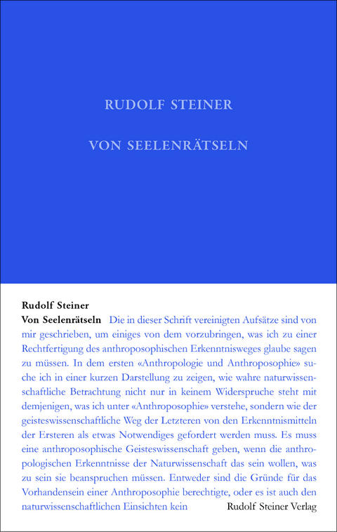 Von Seelenrätseln - Rudolf Steiner
