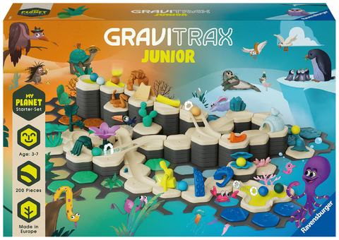 Ravensburger GraviTrax Junior Starter-Set XXL 27059 - Murmelbahn überwiegend aus nachwachsenden Rohstoffen mit Themenwelten, Lernspielzeug und Konstruktionsspielzeug für Jungs und Mädchen ab 3 Jahren