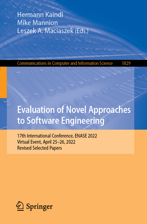 Evaluation of Novel Approaches to Software Engineering - 