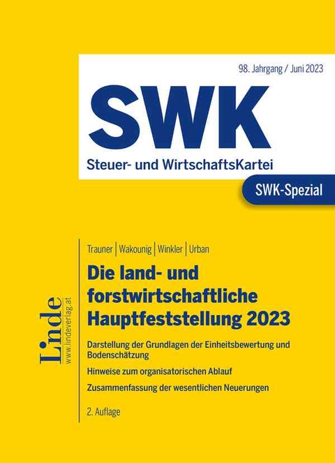 SWK-Spezial Die land- und forstwirtschaftliche Hauptfeststellung 2023 - Anton Trauner, Marian Wakounig, Manuela Winkler, Monika Urban