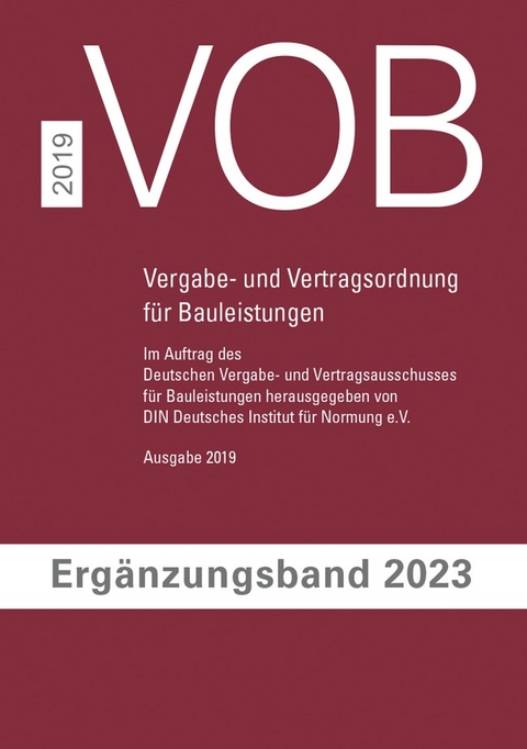 VOB Vergabe- und Vertragsordnung für Bauleistungen - Buch mit E-Book
