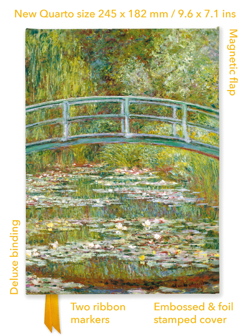 Claude Monet: Bridge over a Pond of Water Lilies (Foiled Quarto Journal) - 