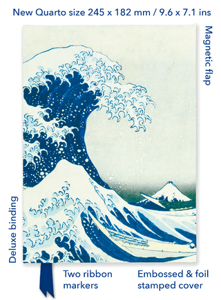 Katsushika Hokusai: The Great Wave (Foiled Quarto Journal) - Flame Tree Studio