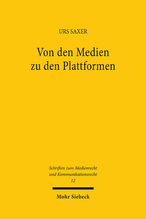 Von den Medien zu den Plattformen - Urs Saxer