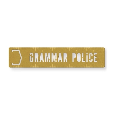 Grammar Police Metal Bookmark Stencil -  Brass Monkey,  Galison