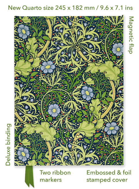 William Morris: Seaweed (Foiled Quarto Journal) - 