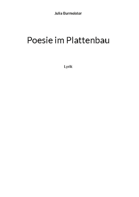 Poesie im Plattenbau - Julia Burmeister