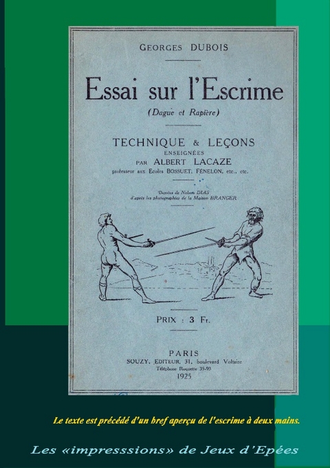 Essai sur l'Escrime (Dague et Rapière) - Dubois Georges