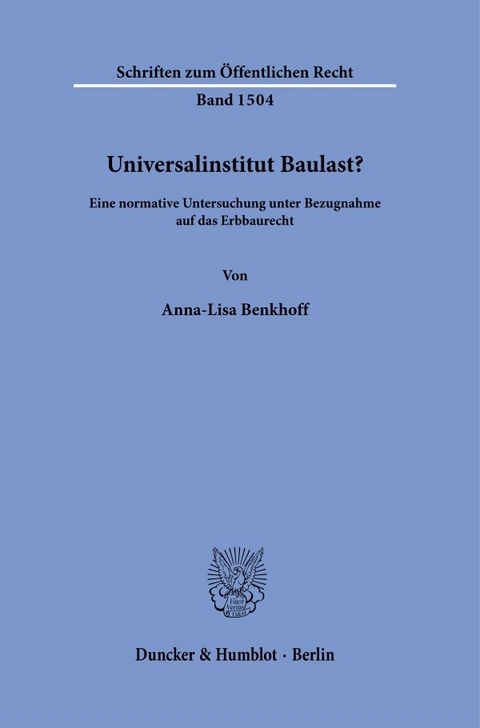 Universalinstitut Baulast? - Anna-Lisa Benkhoff