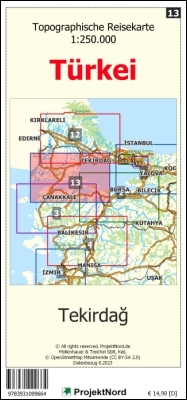 Tekirdag - Topographische Reisekarte 1:250.000 Türkei (Blatt 13) - Jens Uwe Mollenhauer