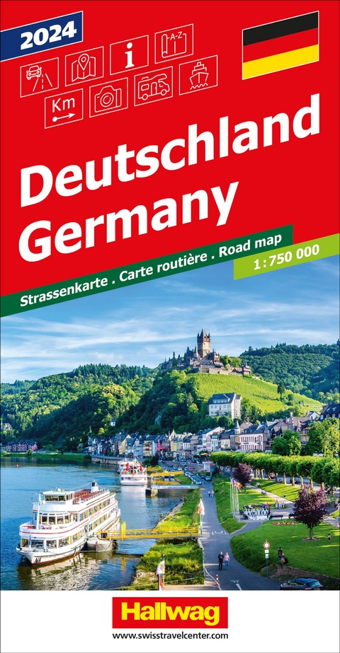 Hallwag Strassenkarte Deutschland 1:750.000