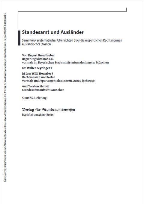 Standesamt und Ausländer - Rupert Brandhuber, Walter Zeyringer, Willi Heussler, Torsten Hensel