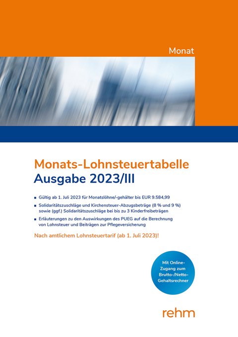 Monats-Lohnsteuertabelle 2023/III