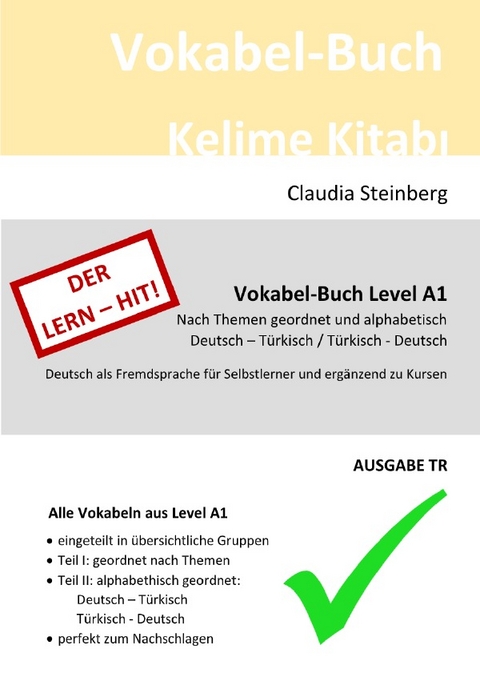 DaF - Vokabel-Bücher / DaF - Vokabel-Buch - Level A1 - Ausgabe TR - Claudia Steinberg