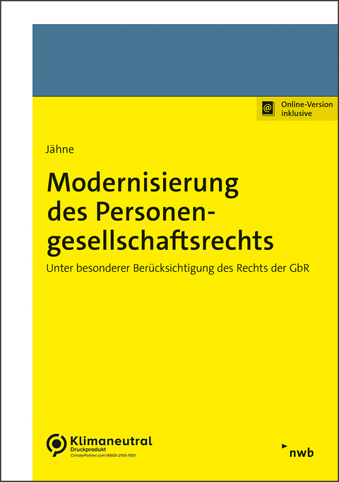 Modernisierung des Personengesellschaftsrechts - Ina Jähne