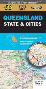 Queensland State & Cities Map 419 10th ed (waterproof) - UBD Gregory's