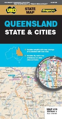 Queensland State & Cities Map 419 9th ed (waterproof) -  UBD Gregory's